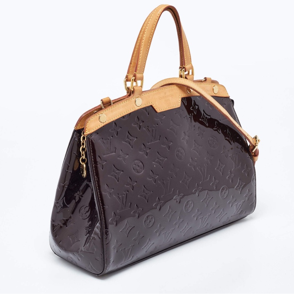 Auth Louis Vuitton Vernis Brea MM 2Way Shoulder Hand Bag M91619 Wine Red K7041